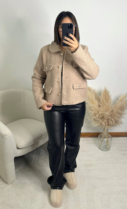 Veste bouclette beige JULIA