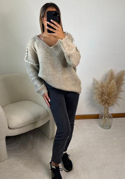 Pull beige DELPHINE