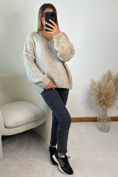 Pull beige DELPHINE